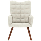 Chaise de relaxation crème velours