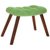Chaise de relaxation avec tabouret Vert clair Velours