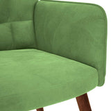 Chaise de relaxation avec tabouret Vert clair Velours
