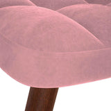 Chaise de relaxation avec tabouret Rose Velours