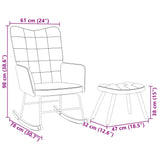 Chaise à bascule avec tabouret en velours gris clair