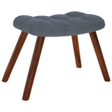 Chaise à bascule avec tabouret en velours gris foncé