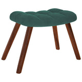 Chaise à bascule avec tabouret en velours vert foncé