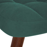 Chaise à bascule avec tabouret en velours vert foncé