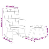 Chaise à bascule avec tabouret en velours noir