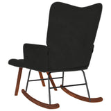 Chaise à bascule avec tabouret en velours noir
