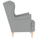 Fauteuil gris clair 74x84x100 cm tissu