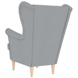 Fauteuil gris clair 74x84x100 cm tissu