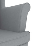 Fauteuil gris clair 74x84x100 cm tissu