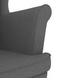 Fauteuil gris foncé 74x84x100 cm tissu