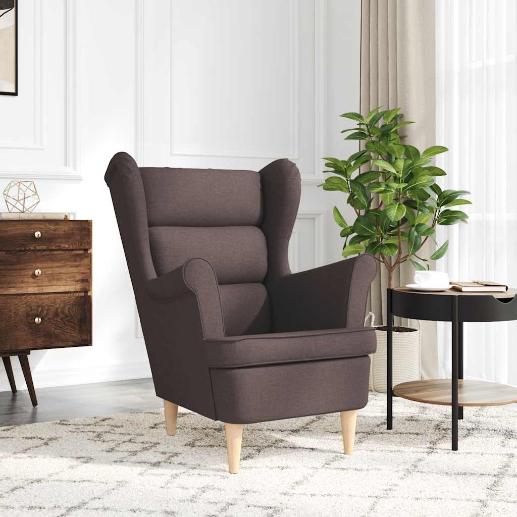 Fauteuil marron foncé 74x84x100 cm tissu