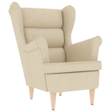 Fauteuil crème 74x84x100 cm tissu