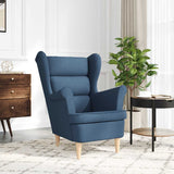 Fauteuil bleu 74x84x100 cm tissu