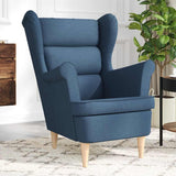 Fauteuil bleu 74x84x100 cm tissu
