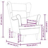 Fauteuil gris nuage 74x84x100 cm tissu