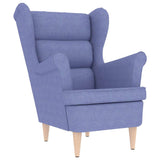 Fauteuil bleu jean 74x84x100 cm tissu