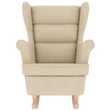 Chaise à bascule crème 74x90x102 cm tissu