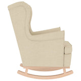 Chaise à bascule crème 74x90x102 cm tissu