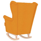 Chaise à bascule jaune foncé 74x90x102 cm tissu