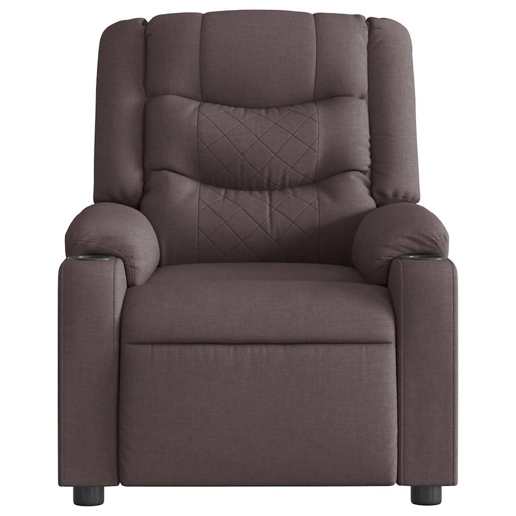 Fauteuil inclinable électrique Marron foncé Tissu