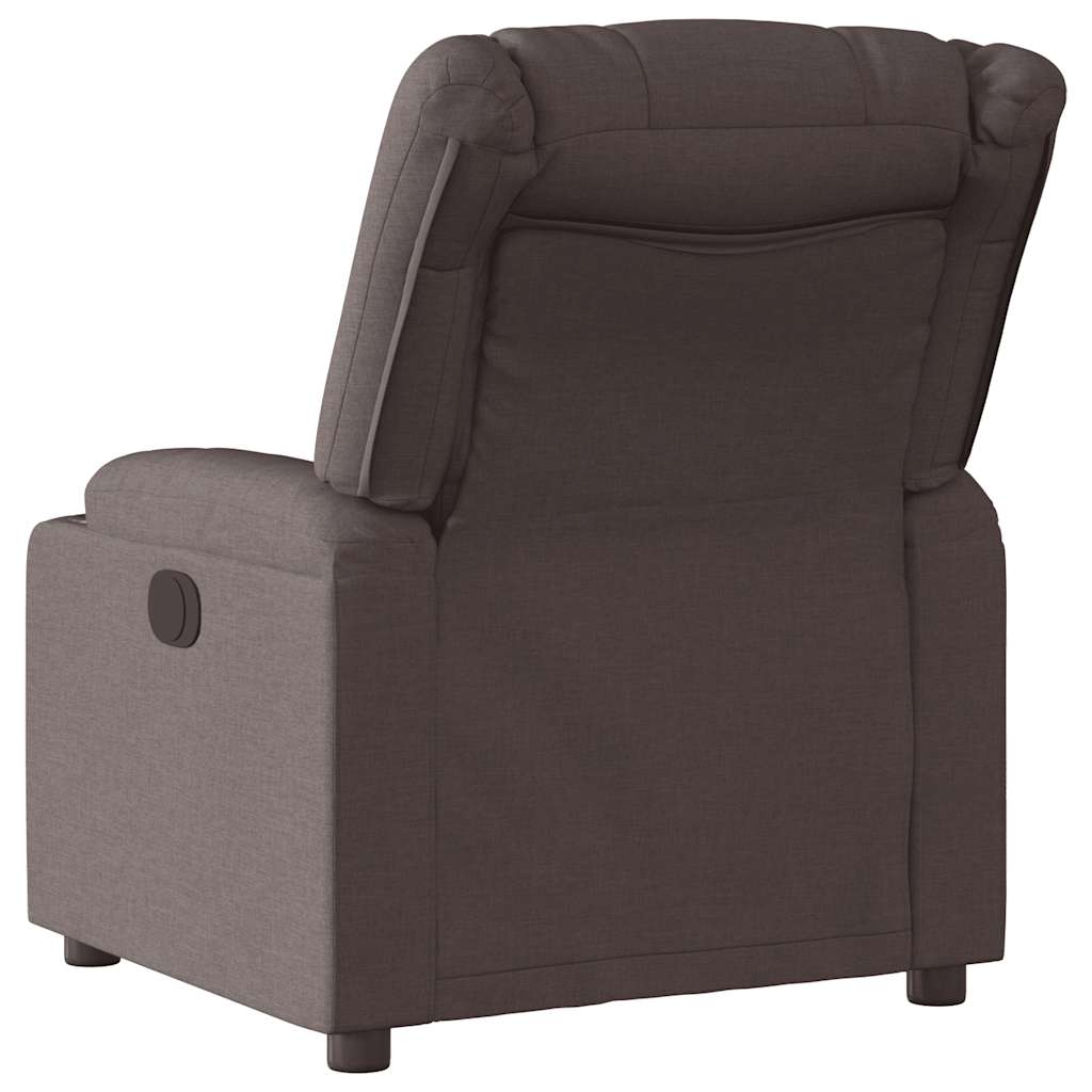 Fauteuil inclinable électrique Marron foncé Tissu