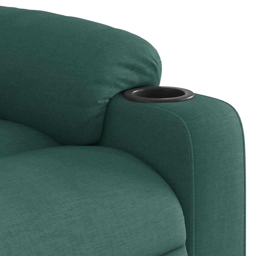 Fauteuil inclinable électrique Vert foncé Tissu