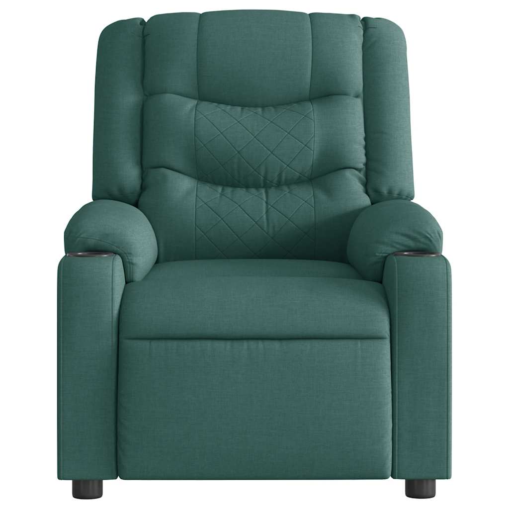 Fauteuil inclinable électrique Vert foncé Tissu