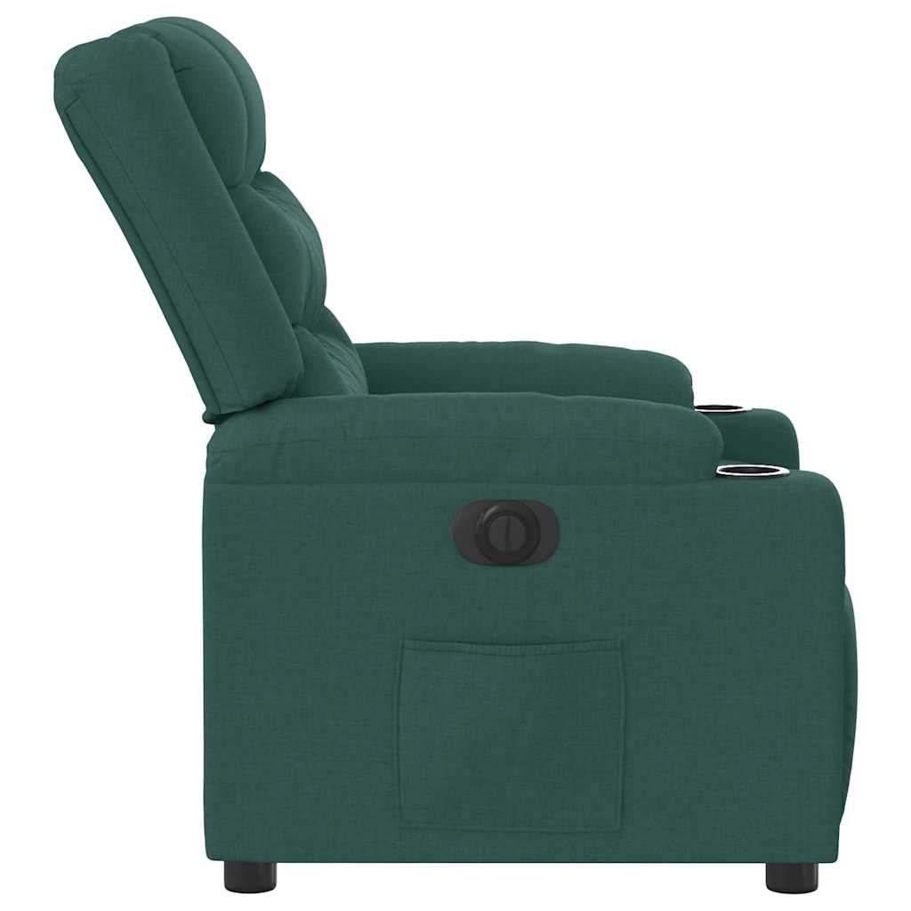 Fauteuil inclinable électrique Vert foncé Tissu
