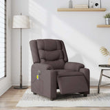 Fauteuil de massage inclinable électrique Marron foncé Tissu