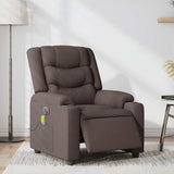 Fauteuil de massage inclinable électrique Marron foncé Tissu