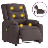 Fauteuil de massage inclinable électrique Marron foncé Tissu