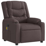 Fauteuil de massage inclinable électrique Marron foncé Tissu