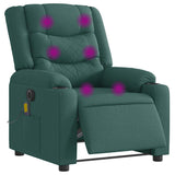 Fauteuil de massage inclinable électrique Vert foncé Tissu
