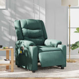 Fauteuil de massage inclinable électrique Vert foncé Tissu