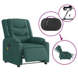 Fauteuil de massage inclinable électrique Vert foncé Tissu
