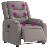 Fauteuil de massage inclinable électrique Taupe Tissu