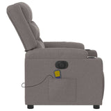 Fauteuil de massage inclinable électrique Taupe Tissu
