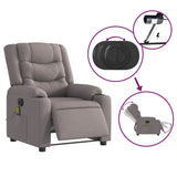 Fauteuil de massage inclinable électrique Taupe Tissu