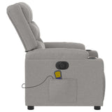 Fauteuil de massage inclinable électrique gris nuage tissu