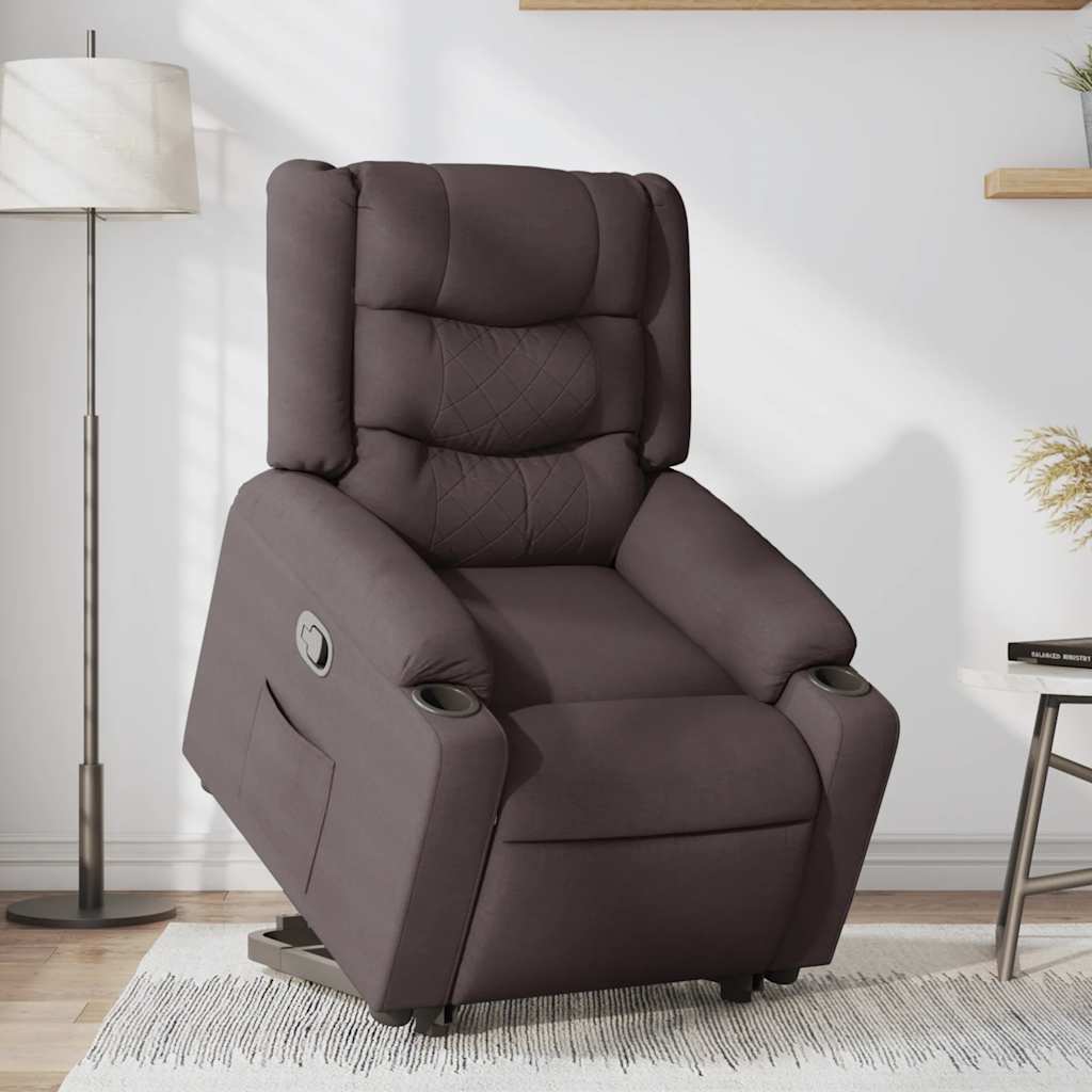 Fauteuil inclinable marron foncé tissu