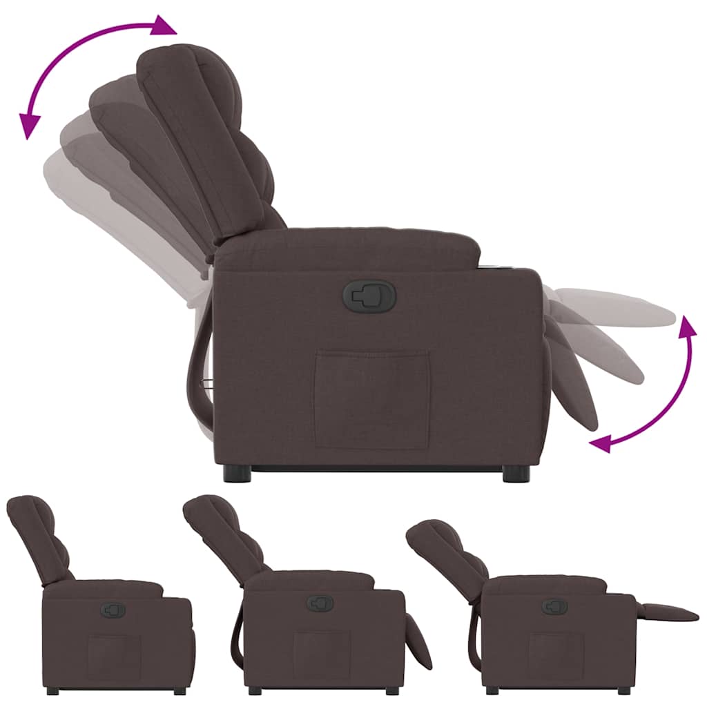 Fauteuil inclinable marron foncé tissu