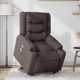 Fauteuil inclinable de massage Marron foncé Tissu