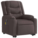 Fauteuil inclinable de massage Marron foncé Tissu