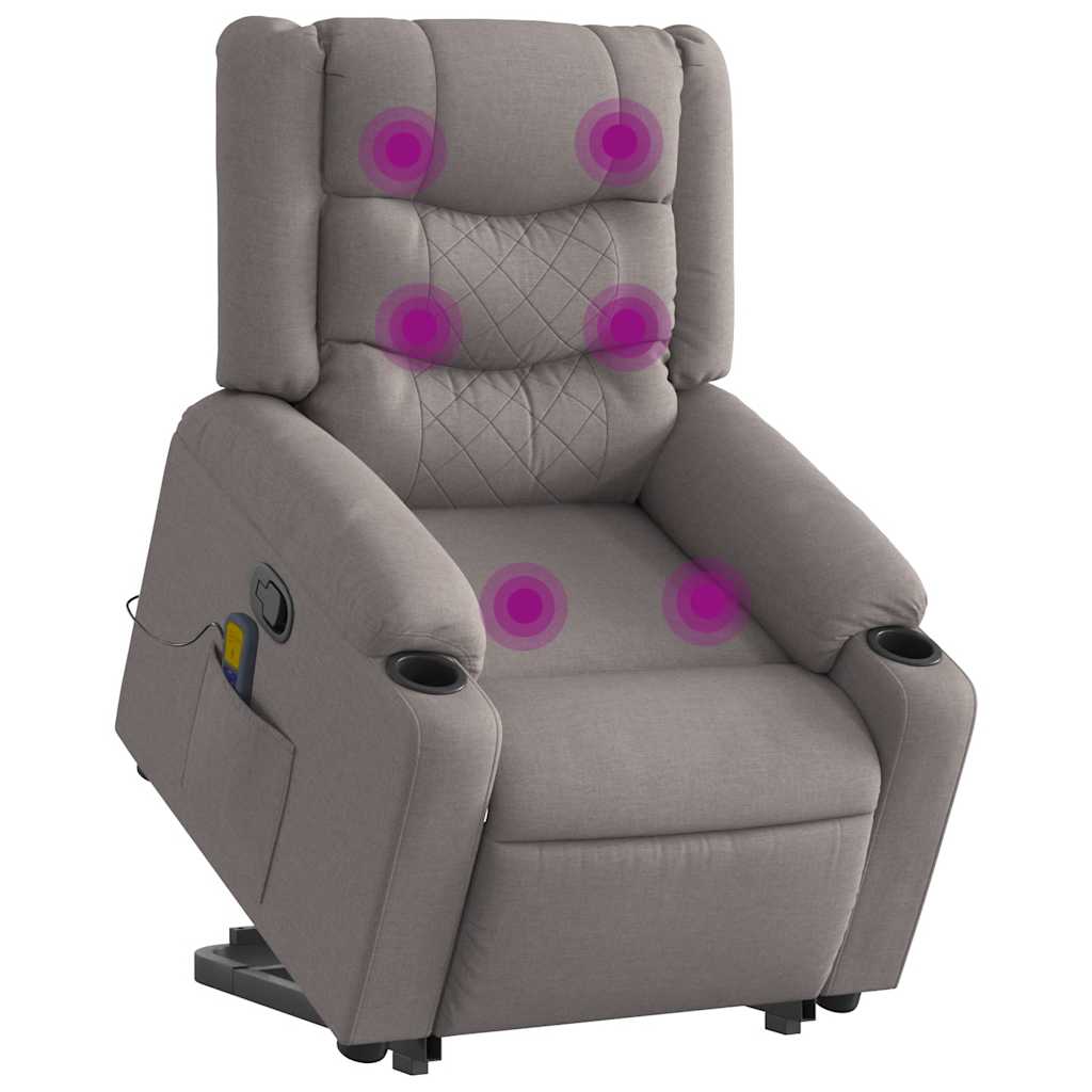 Fauteuil inclinable de massage Taupe Tissu