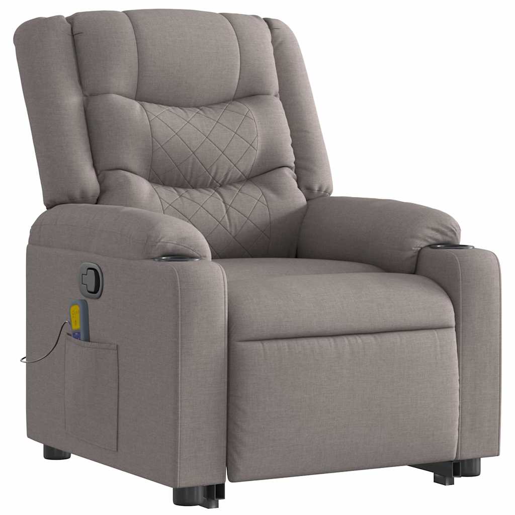 Fauteuil inclinable de massage Taupe Tissu