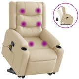 Fauteuil inclinable de massage Crème Tissu
