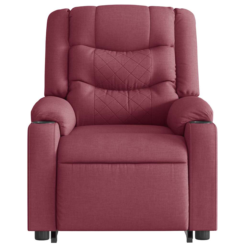Fauteuil inclinable électrique rouge bordeaux tissu