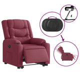 Fauteuil inclinable électrique rouge bordeaux tissu