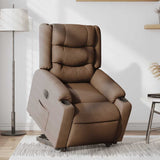 Fauteuil inclinable électrique marron tissu