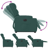 Fauteuil inclinable électrique vert foncé tissu